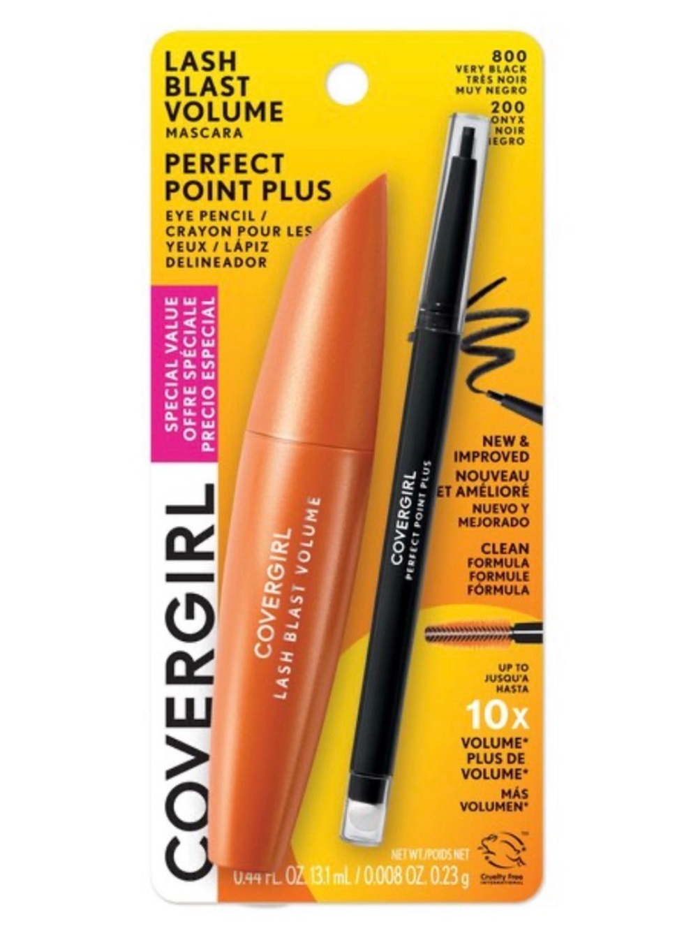 New CoverGirl Lash Blast Volume Mascara & Perfect Point Plus Eye Pencil Duo Pack